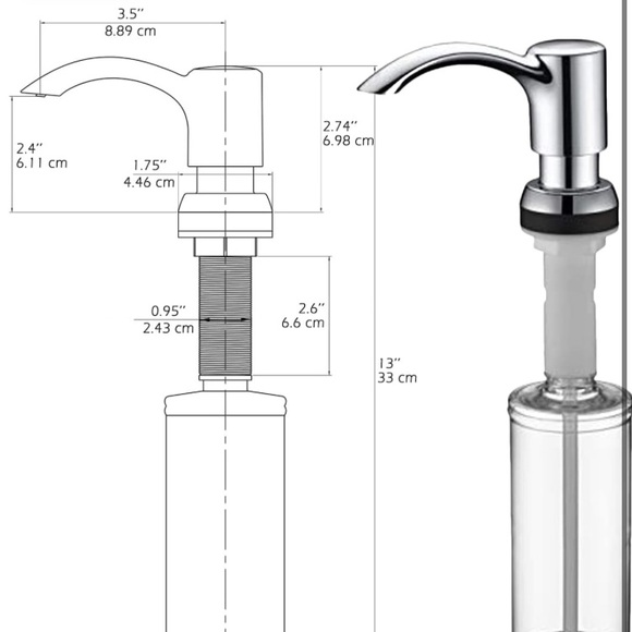 NWOT Top Refill Soap Dispenser ABS Pump Head 17oz Lotion Bottle Built-in Design - Picture 13 of 13